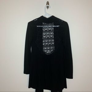 Crochet back cardigan.